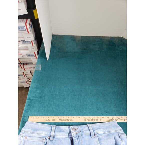 American Eagle Jeans Size 16 Womens Blue Stretch Fray Hem Mid Rise Artist Crop - Picture 10 of 14